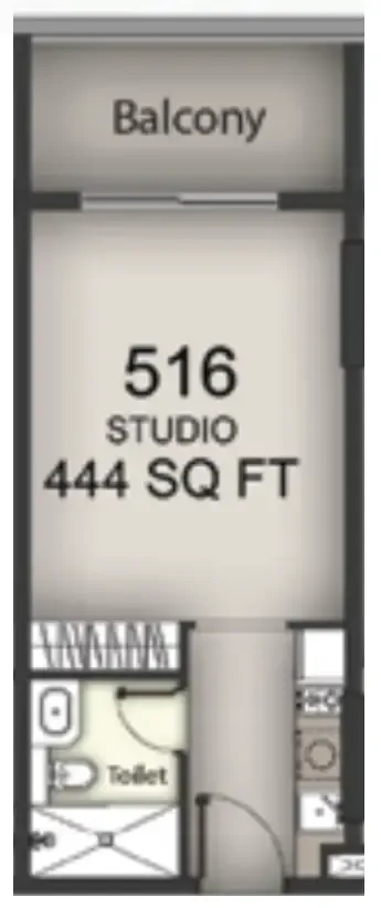 Chapter 02 by Newbury Studio floor plan, 444 sqft