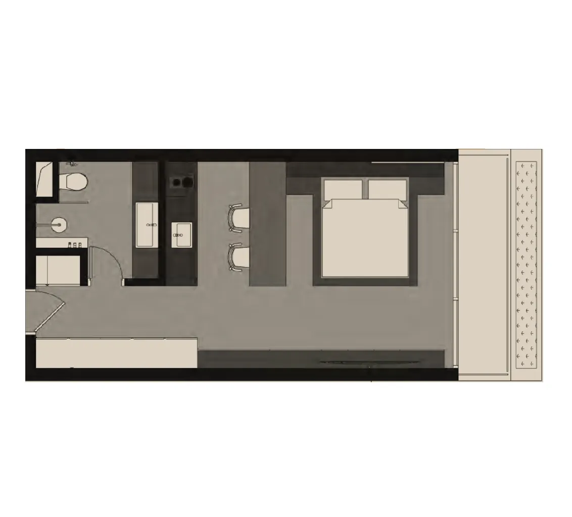 Royal Oasis Black Edition (77-Year Leasehold) 1 bed floor plan, 398 sqft