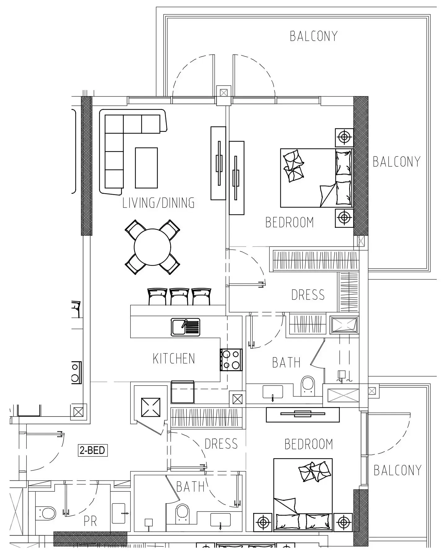 Damac Riverside Views 2 bed floor plan, 1,368 sqft