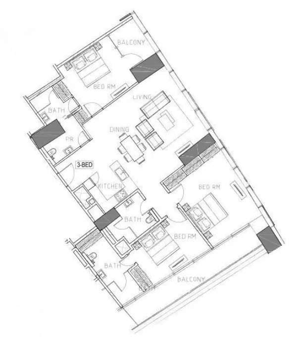 Safa Two de Grisogono 3 bed floor plan, 1,811 sqft