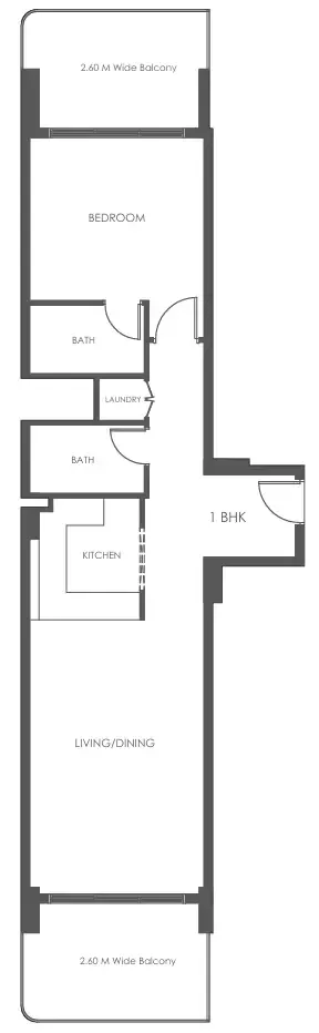 Al Haseen Residences 5 1 bed floor plan, 976 sqft