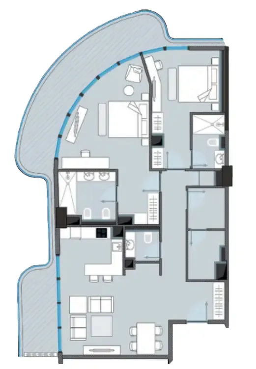 NEXT Coral 2 bed floor plan, 1,494 sqft