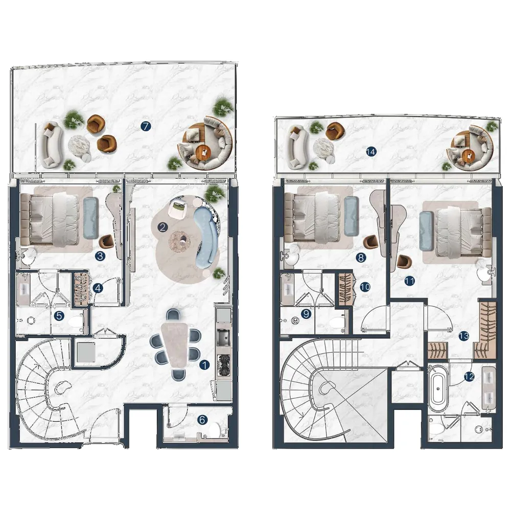 La Mazzoni 3 bed floor plan, 2,669 – 2,692 sqft