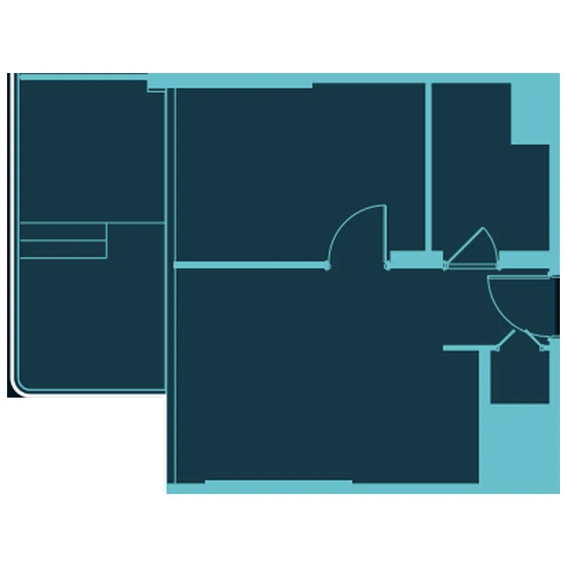 Reef 995 1 bed floor plan, 597 sqft
