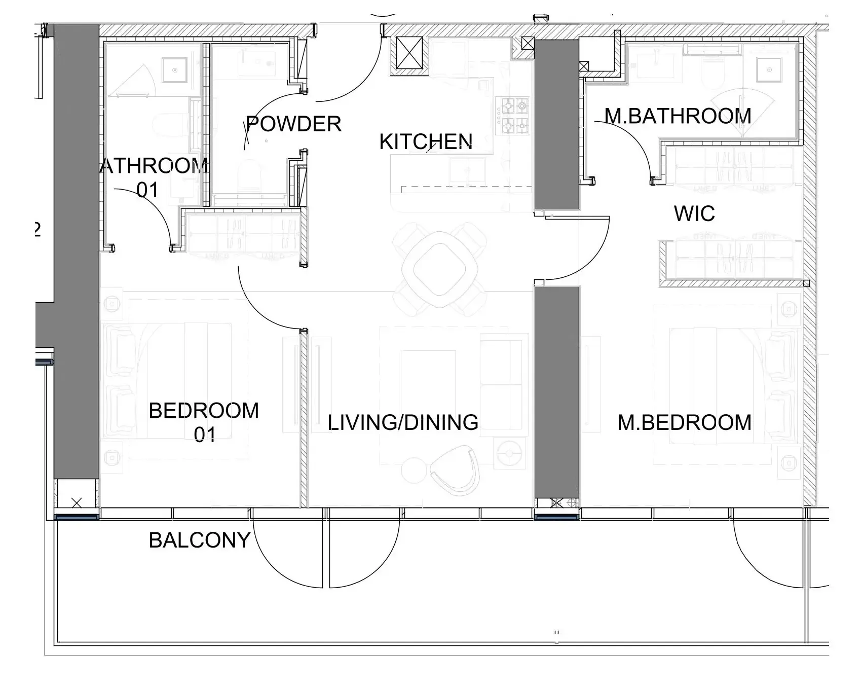 Damac Safa Gate 2 bed floor plan, 1,174 sqft