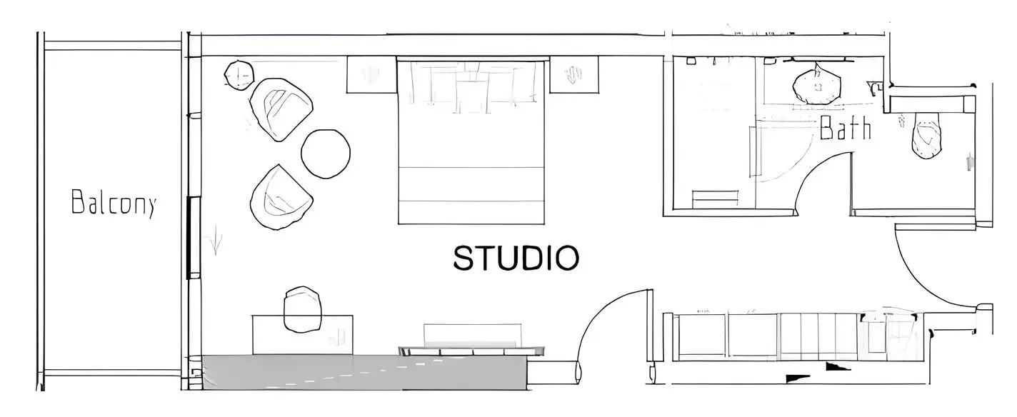 Damac Hills - Artesia Studio floor plan, 495 sqft