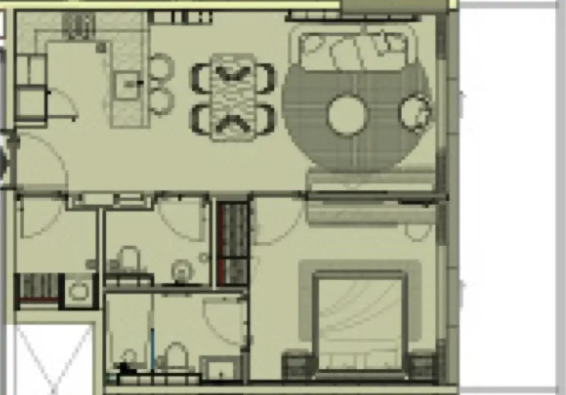 Cove Grand 1 bed floor plan, 794 – 919 sqft