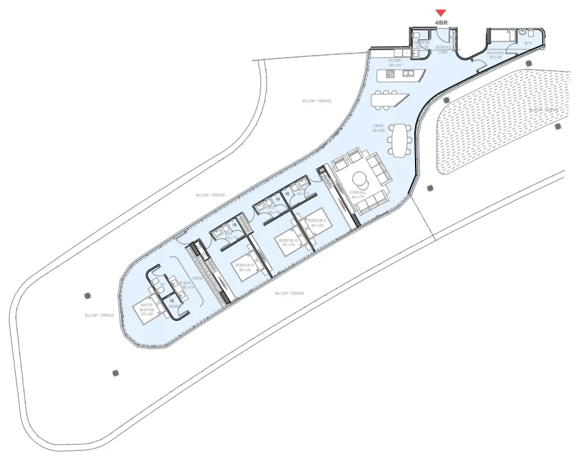 Marlin 2 4 bed floor plan, 5,514 sqft