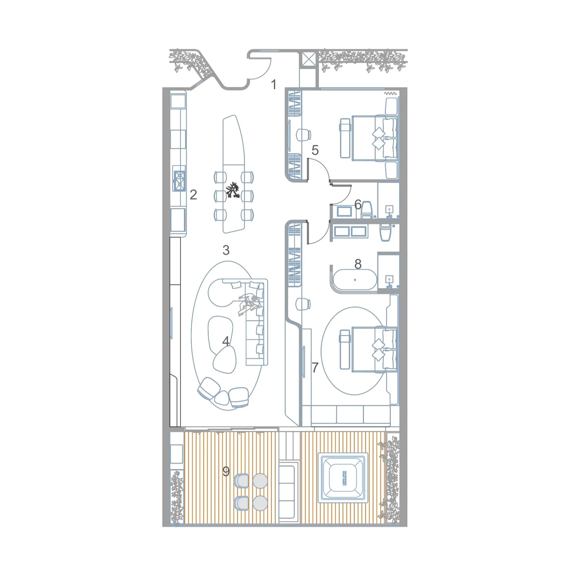 Sole Mio Residences 2 bed floor plan, 2,027 sqft