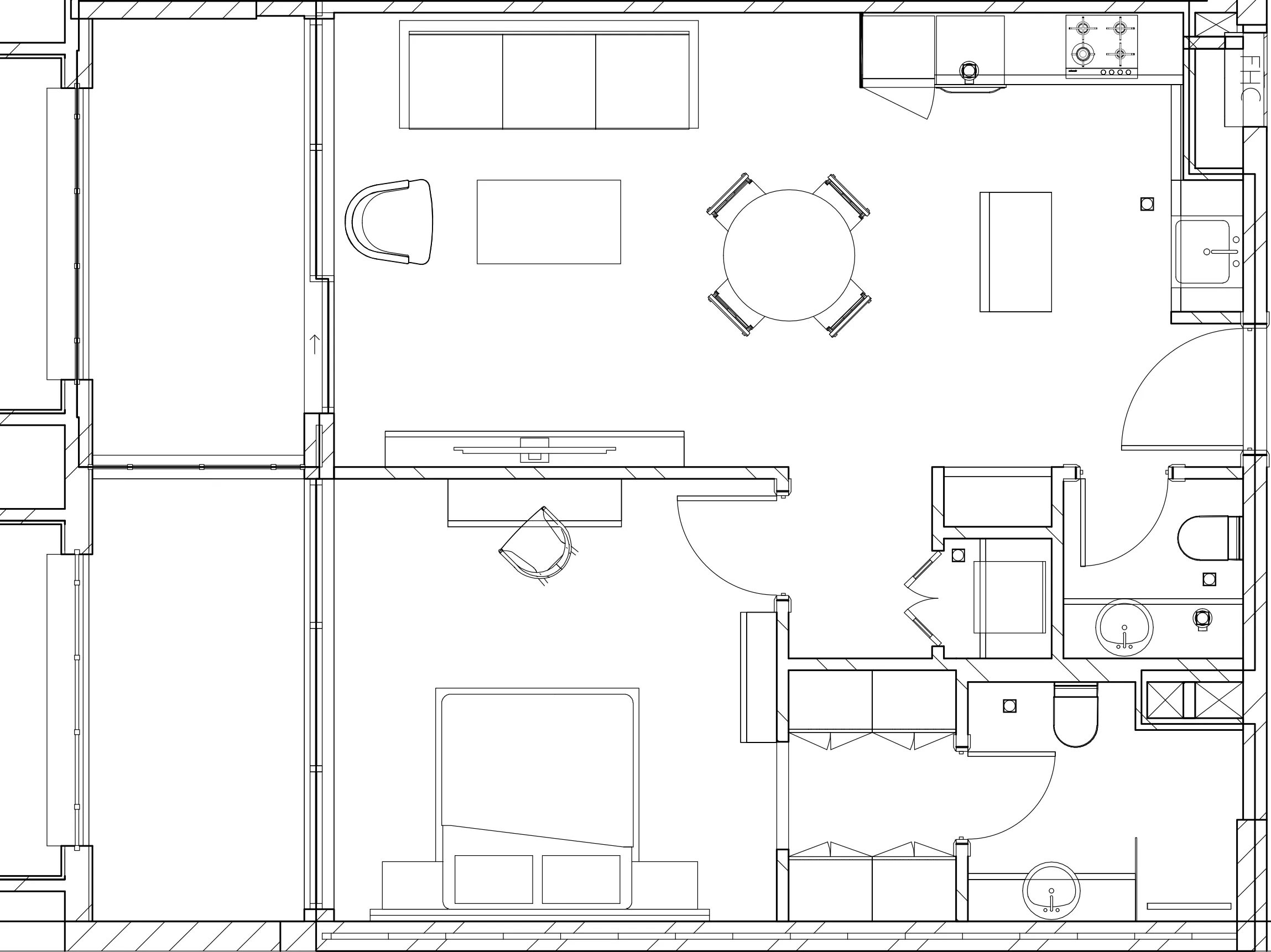 Berkeley Square 1 bed floor plan, 742 sqft