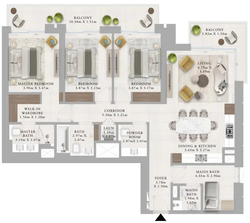 Creek Haven 3 bed floor plan, 1,863 sqft