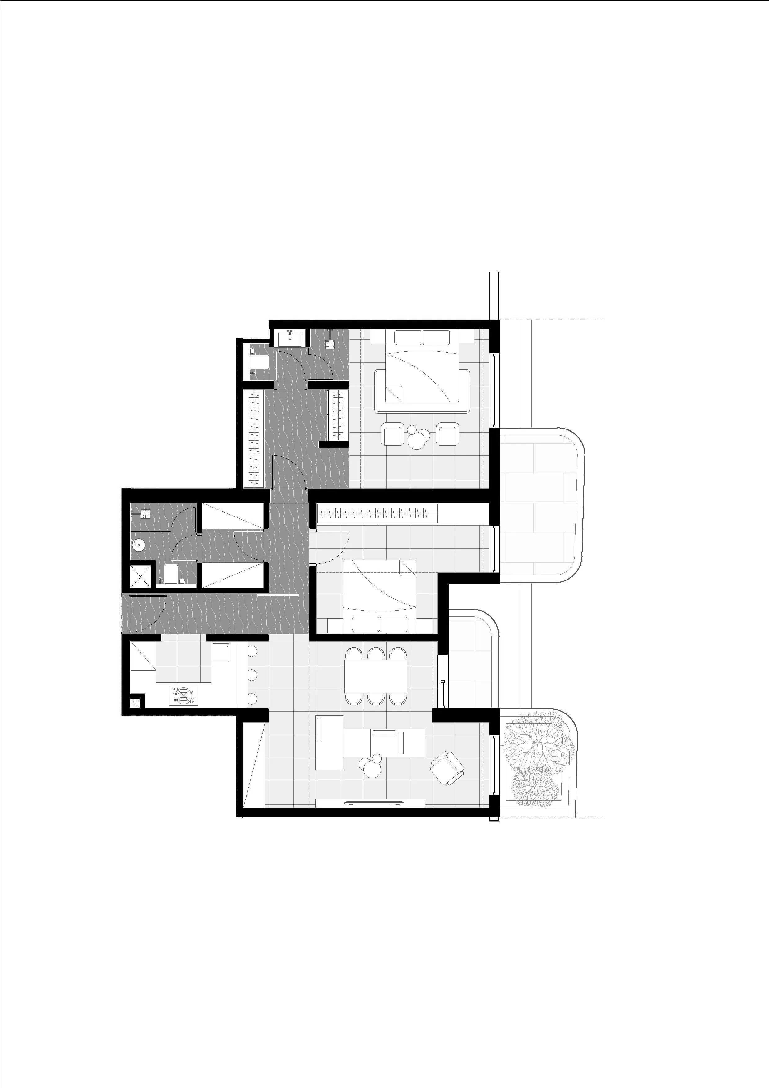 Marea Residences 2 bed floor plan, 1,256 – 1,320 sqft