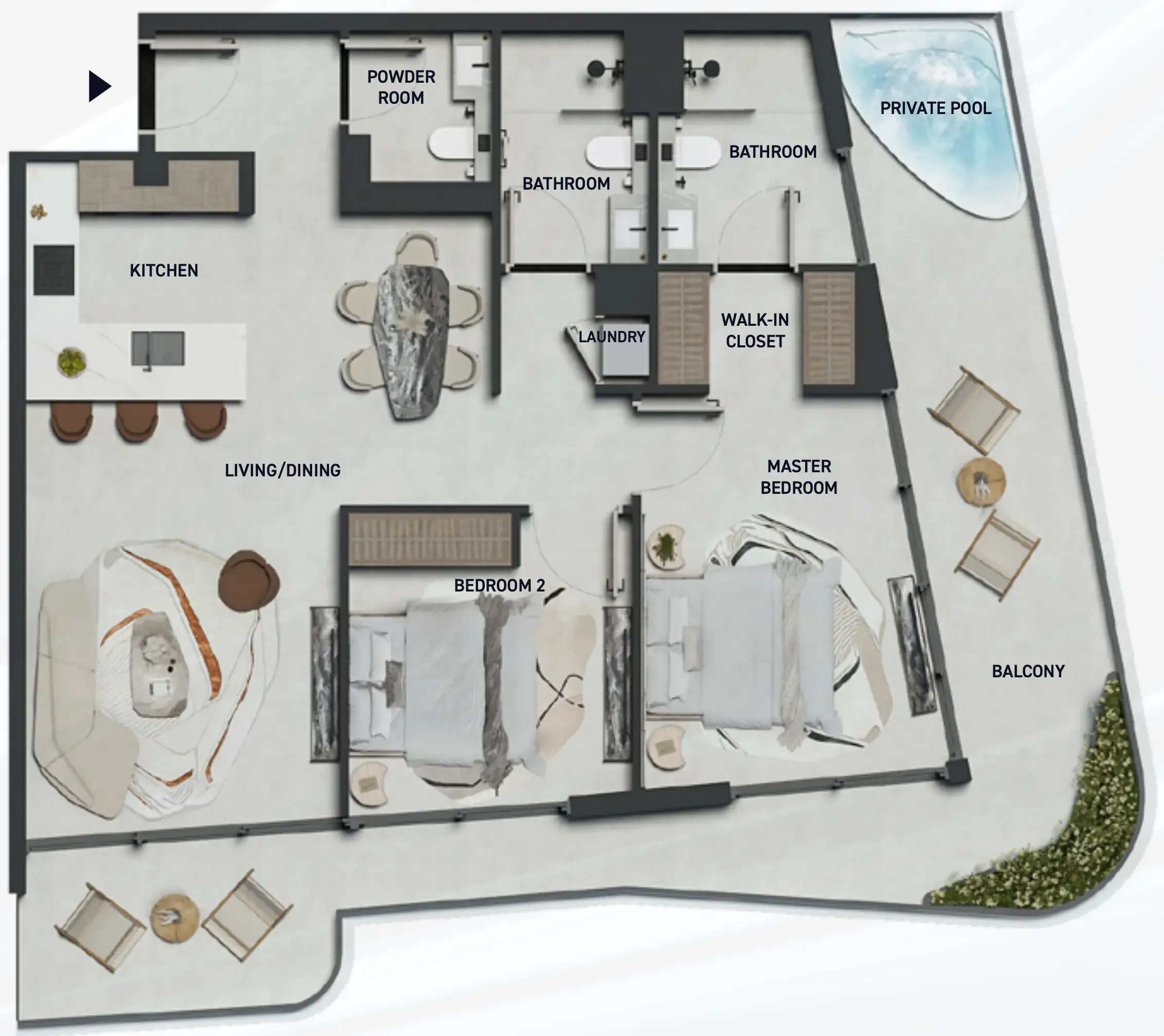Hadley Heights 2 2 bed floor plan, 1,311 – 1,336 sqft