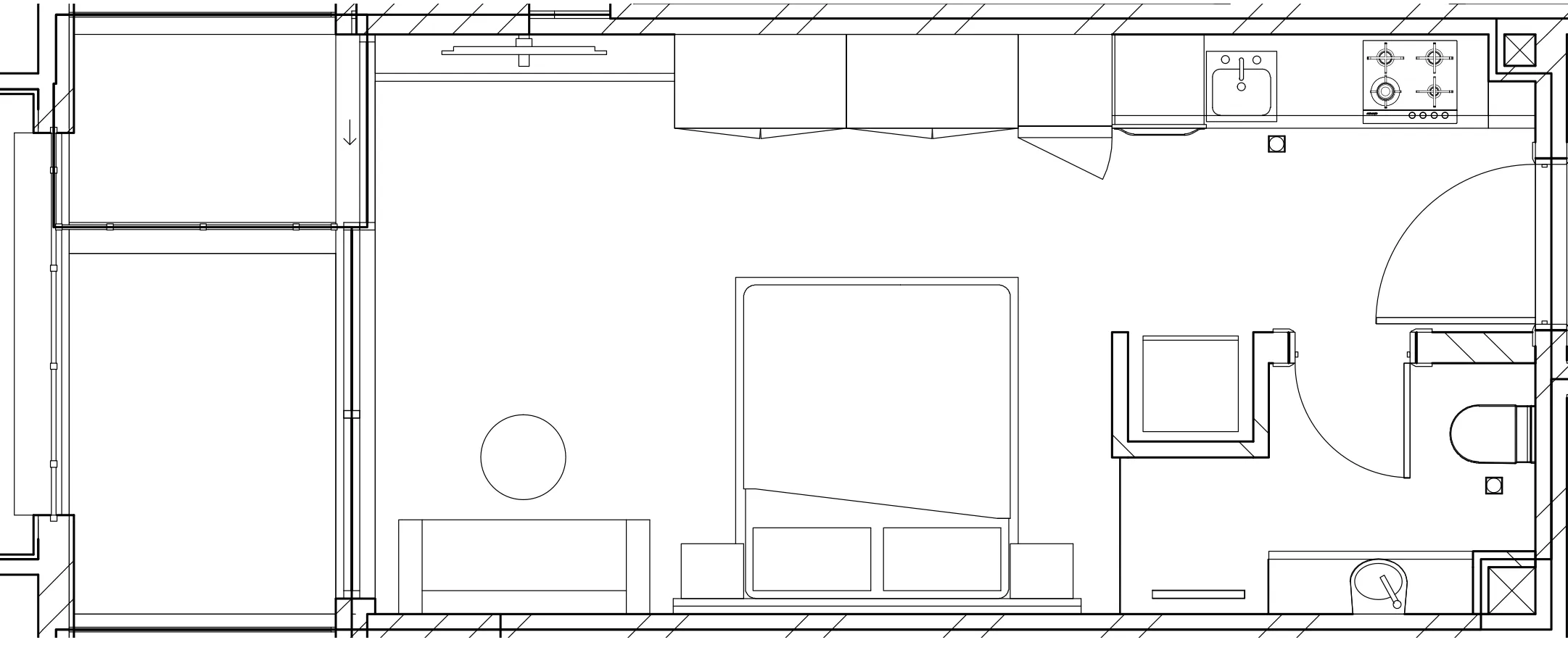 Berkeley Square Studio floor plan, 346 sqft