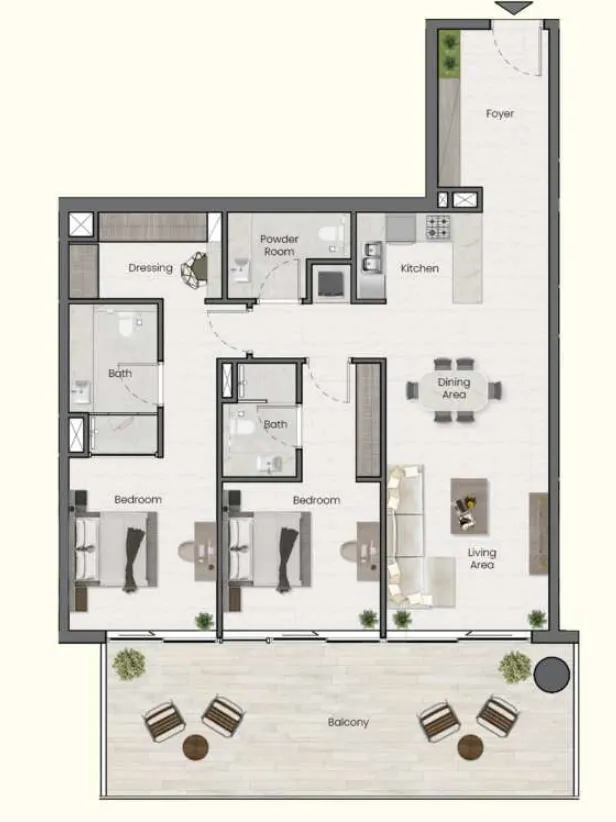 Saddlewood Park 2 bed floor plan, 1,346 sqft