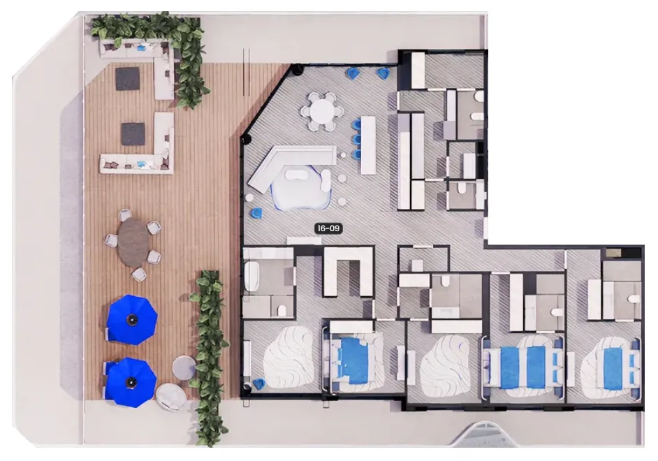 Nikki Beach Residences 5 bed floor plan, 6,021 sqft