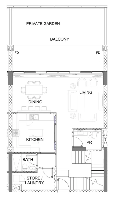 Golf Greens 2 bed floor plan, 2,596 sqft