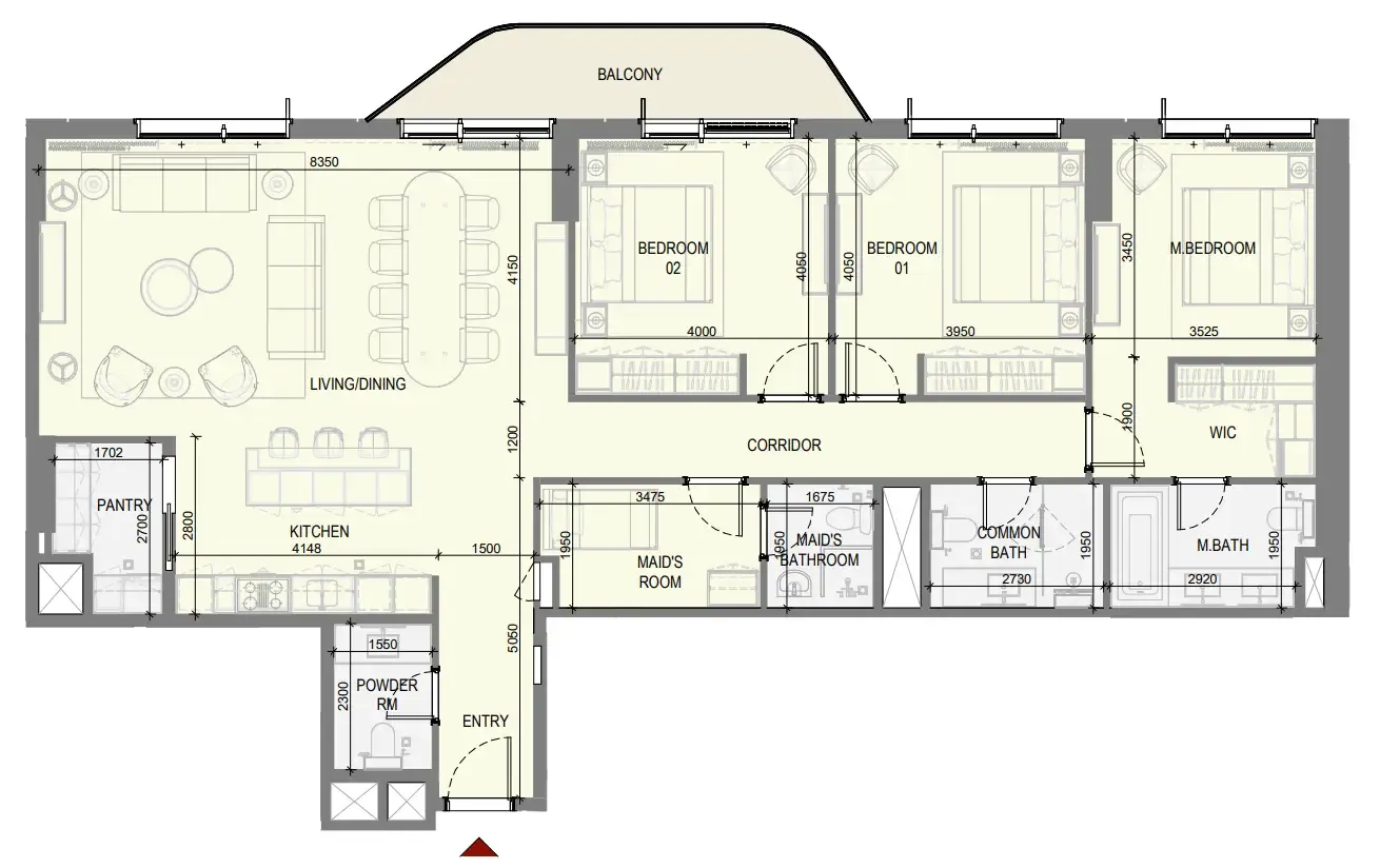 Takaya 3 bed floor plan, 1,875 sqft