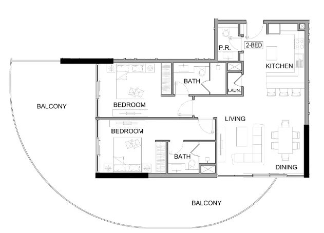 Damac Lagoons Views Phase 2 2 bed floor plan, 1,580 sqft