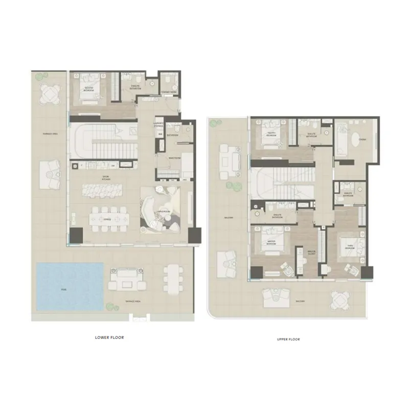 Mondrian Phases 1 and 2 4 bed floor plan, 4,580 sqft