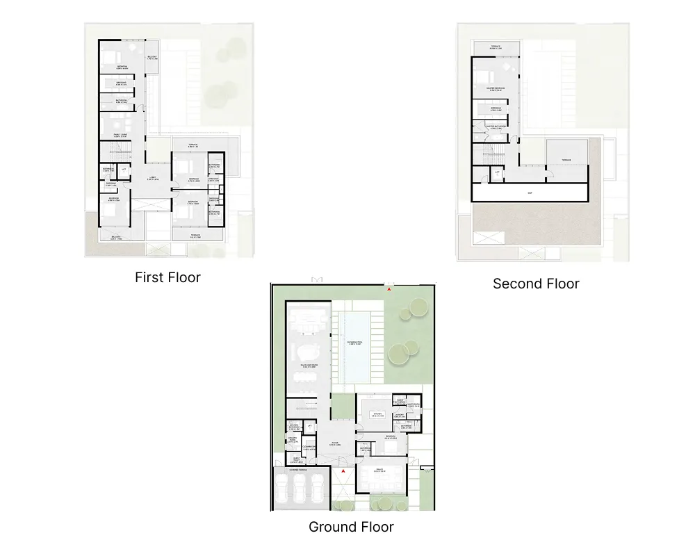 Sequoia 6 bed floor plan, 9,235 sqft