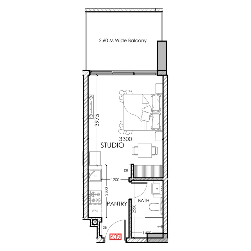 Al Haseen Residences 5 Studio floor plan, 367 sqft