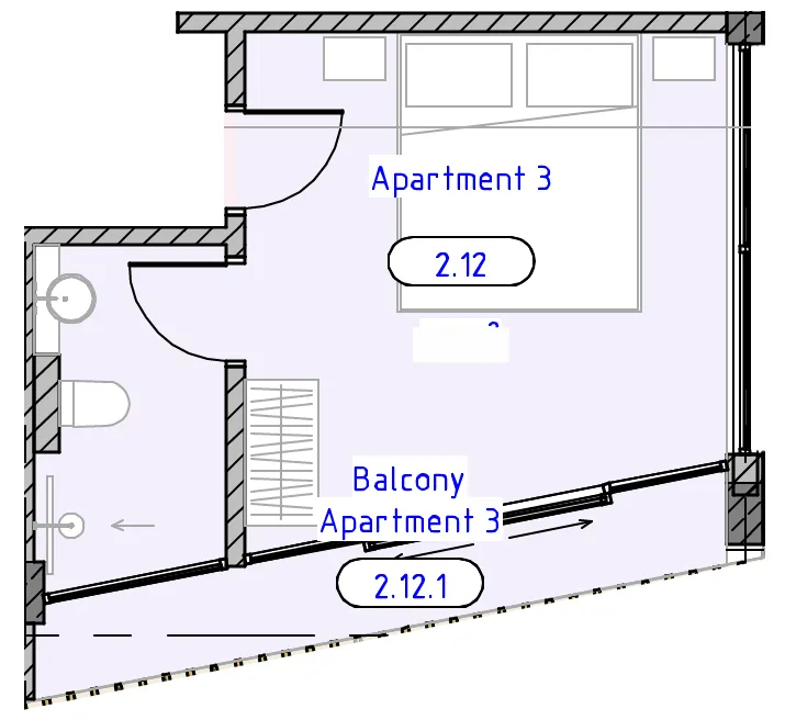 Ubud Dream 1 bed floor plan, 269 sqft