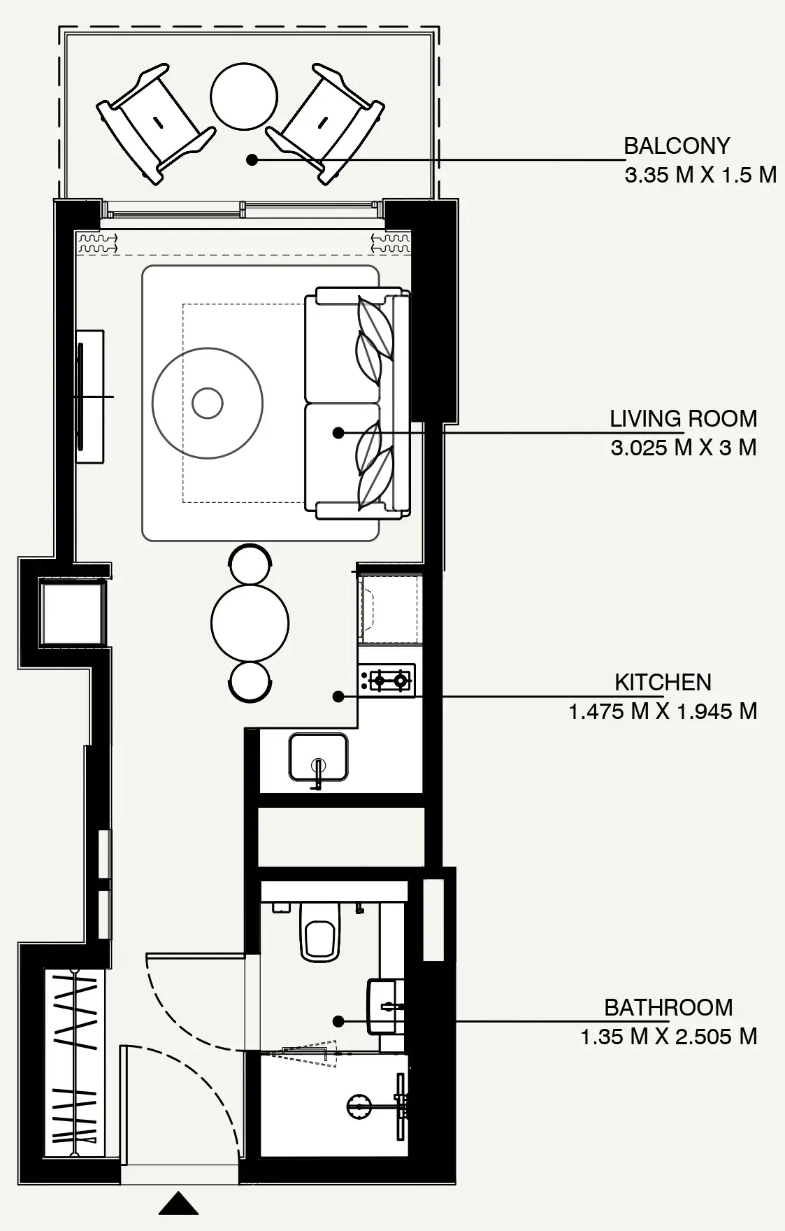 Azizi Venice Studio floor plan, 379 sqft