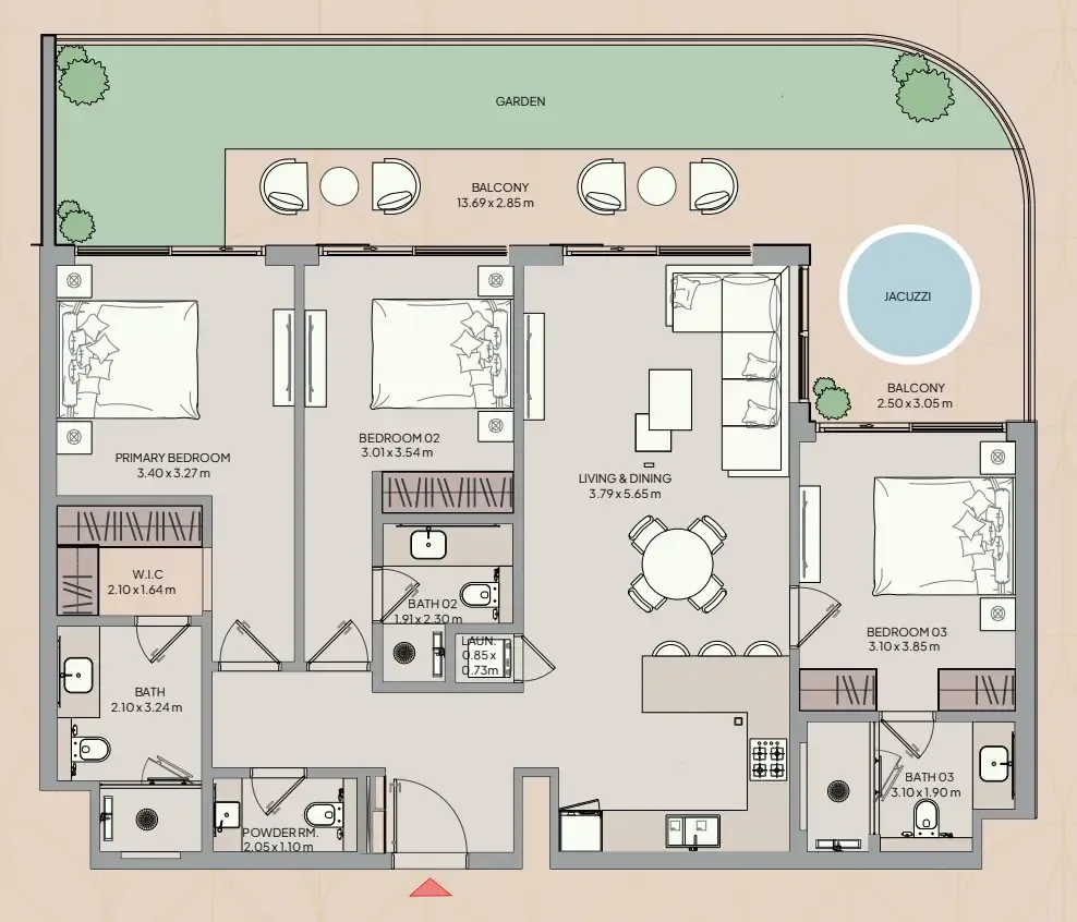 Mayfair Nexus 3 bed floor plan, 1,715 sqft