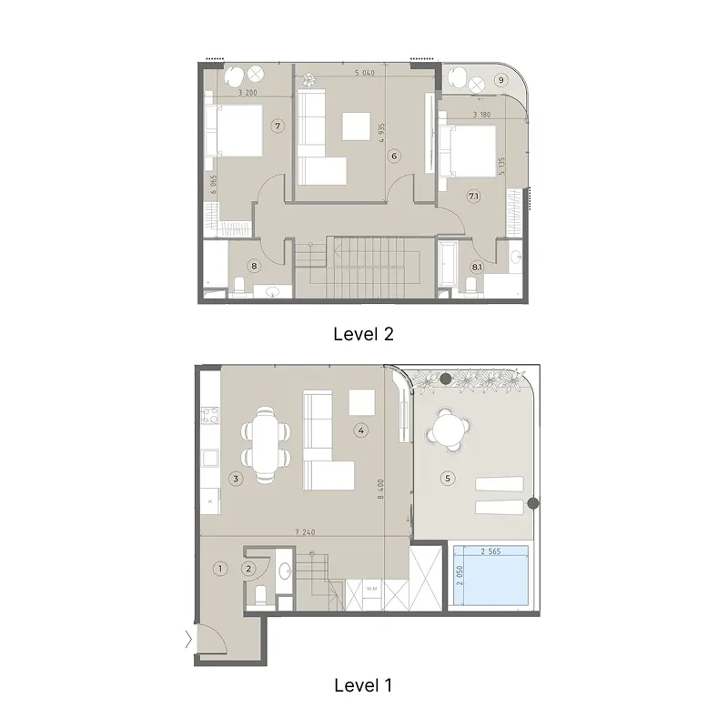 House of WELL 3 bed floor plan, 2,185 sqft