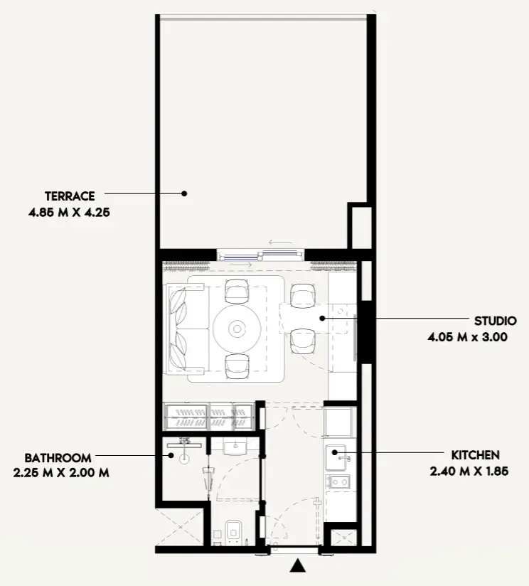 Azizi Lina Studio floor plan, 503 sqft
