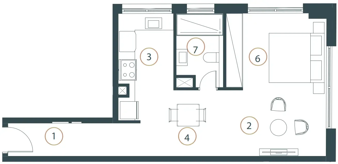 Whitestone Residences Studio floor plan, 509 sqft