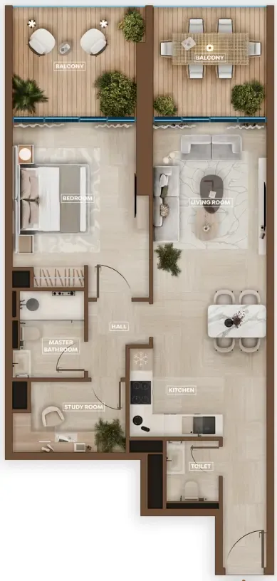 Sky Hills Astra 1 bed floor plan, 1,024 sqft
