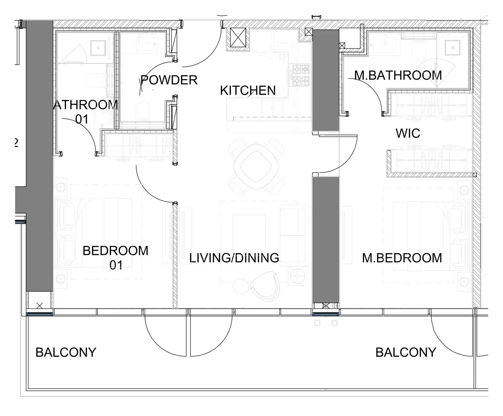 Damac Safa Gate 2 bed floor plan, 1,174 – 1,415 sqft
