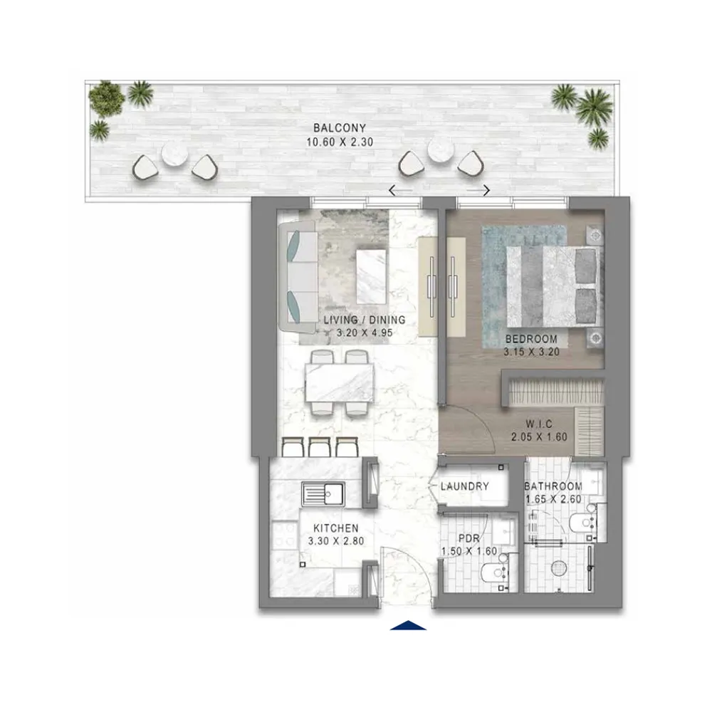 Chelsea Residences 1 Tower C 1 bed floor plan, 865 sqft