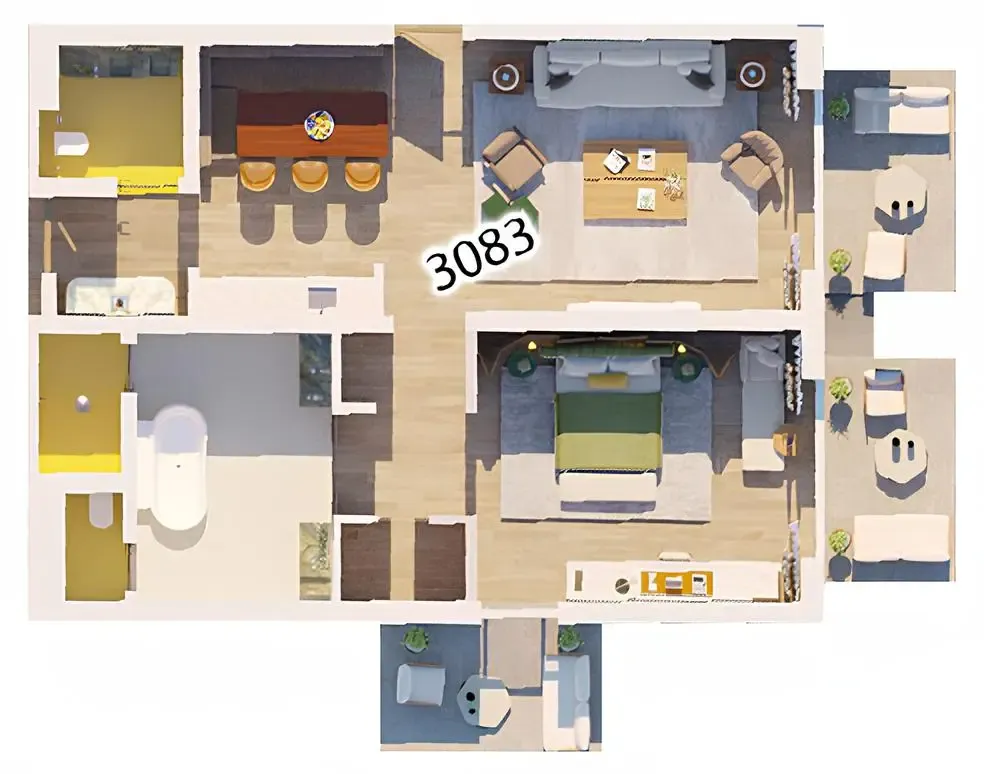 The Heart of Europe - Portofino  1 bed floor plan, 1,793 sqft