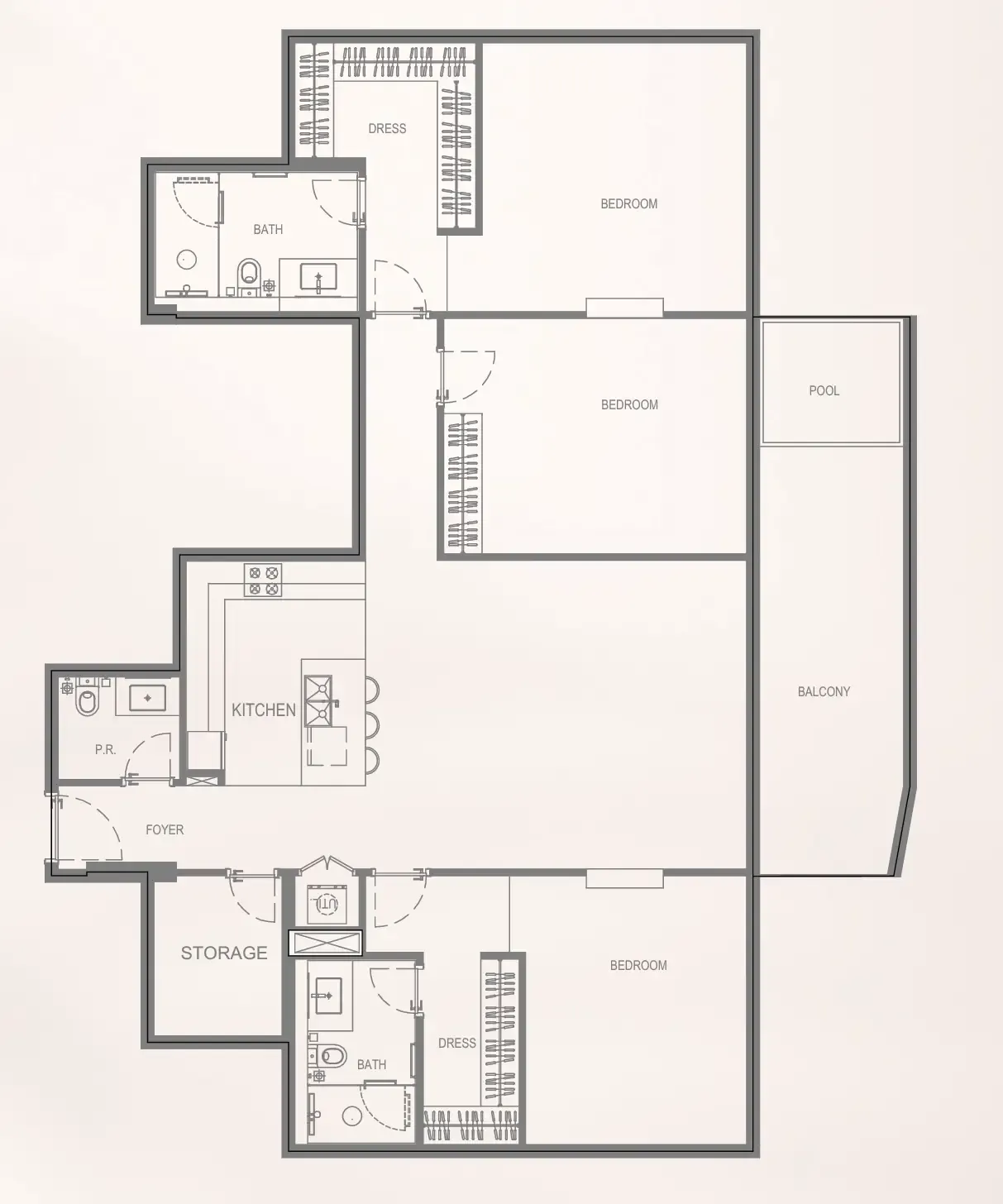 Bayview Boulevard 3 bed floor plan, 1,803 sqft