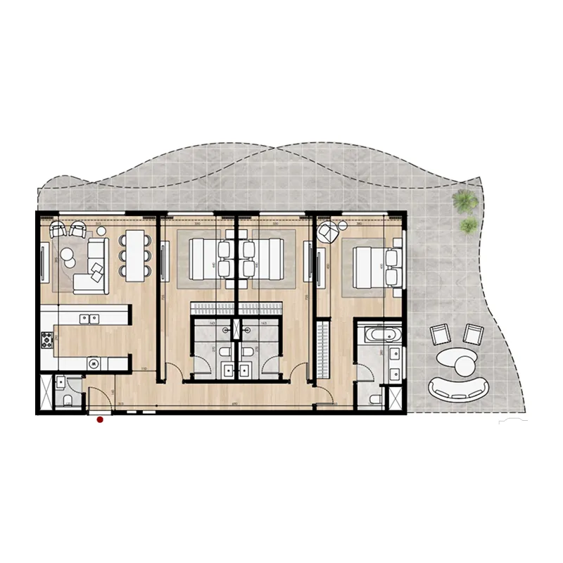 Miraggio 3 bed floor plan, 2,165 sqft