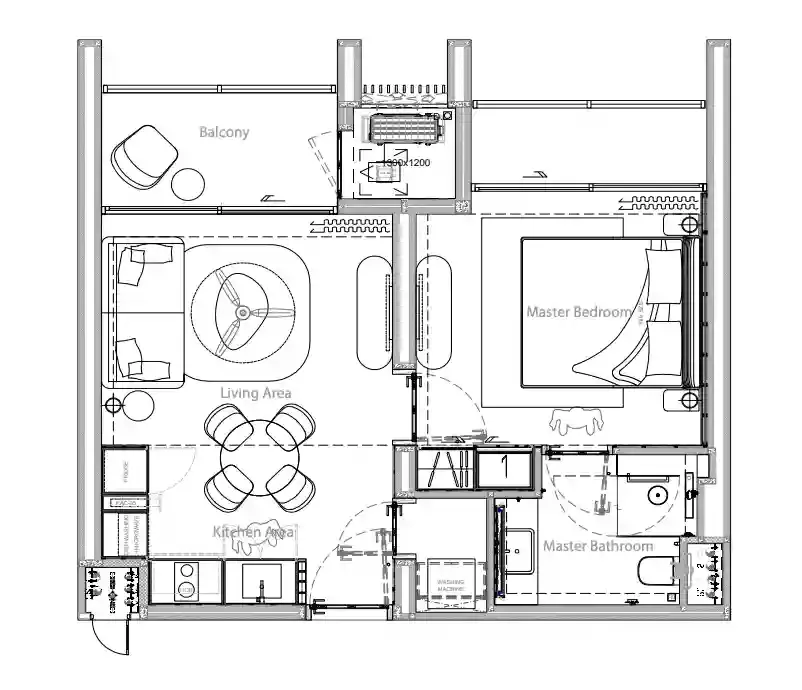 Gardens of Eden - Lake Residences 1 bed floor plan, 570 sqft