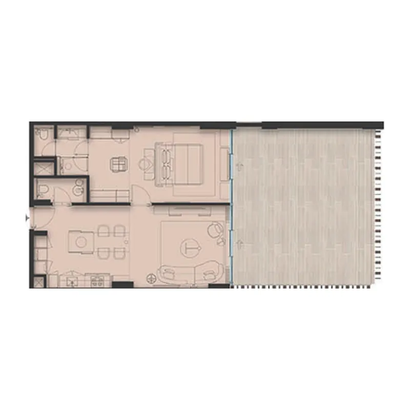 Sea Cliff by Imtiaz 1 bed floor plan, 1,386 sqft