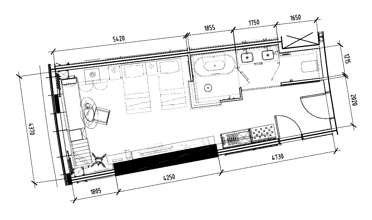 Damac Towers by Paramount Studio floor plan, 497 sqft