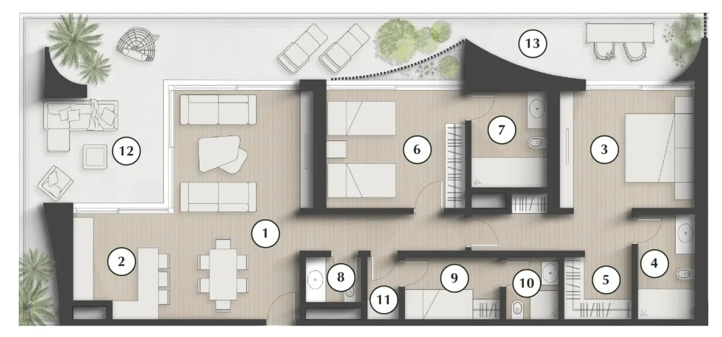 Lunaya Terraces 2 bed floor plan, 1,946 sqft