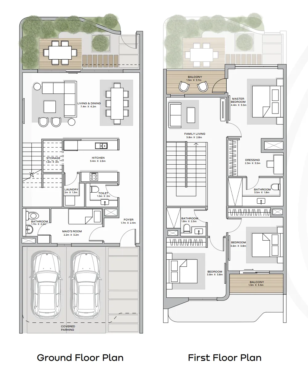 Khalid Bin Sultan City 3 bed floor plan, 2,535 – 2,693 sqft
