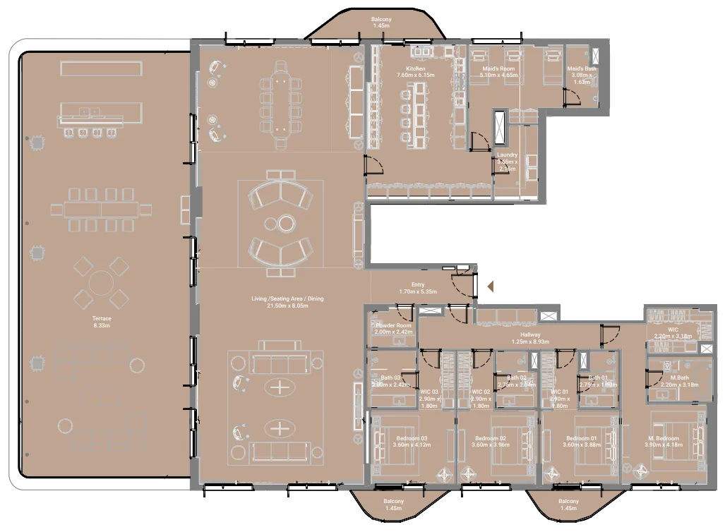 Takaya 4 bed floor plan, 6,564 sqft