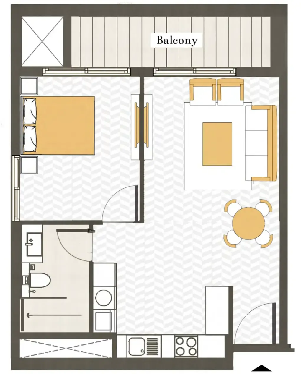 Ashwood Residences 1 bed floor plan, 657 sqft