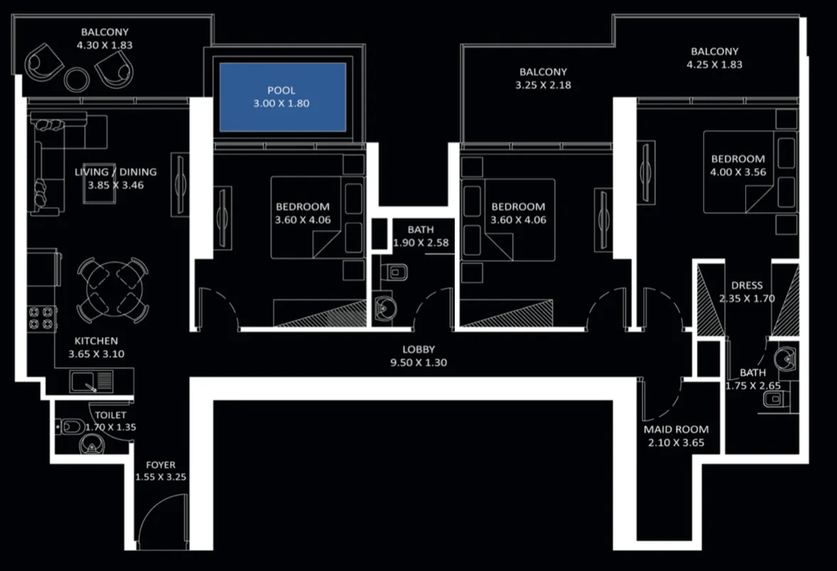 Elitz 3 3 bed floor plan, 1,521 sqft