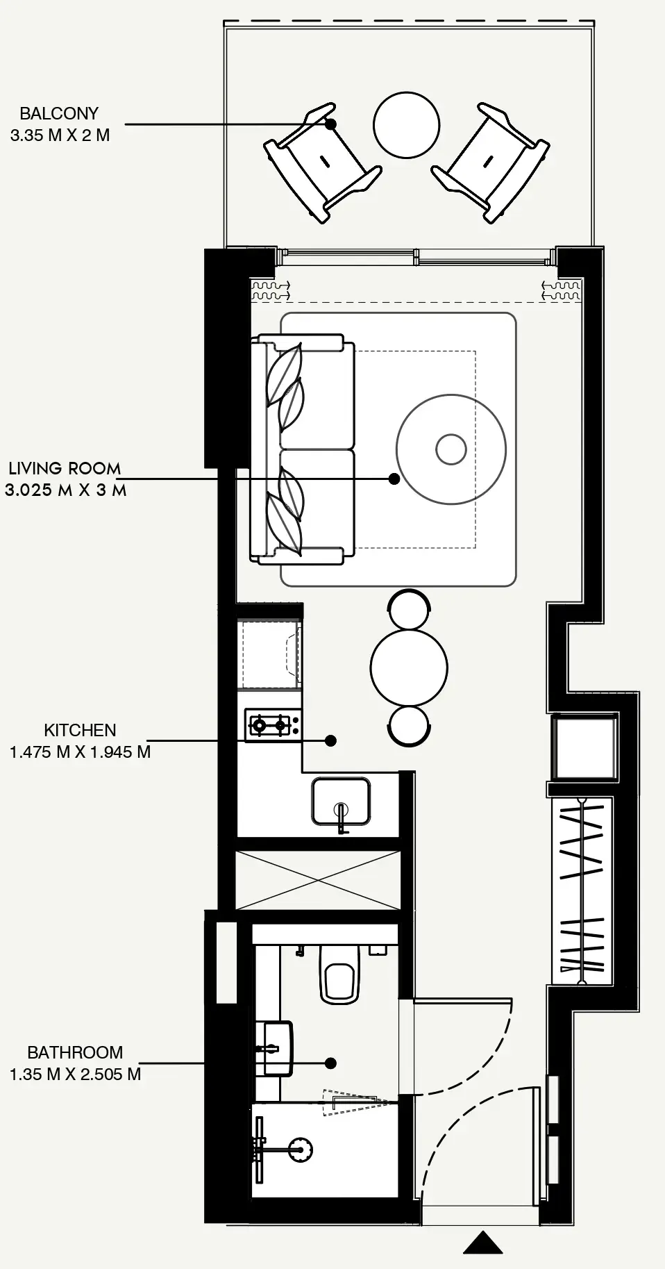 Azizi Venice Studio floor plan, 379 sqft