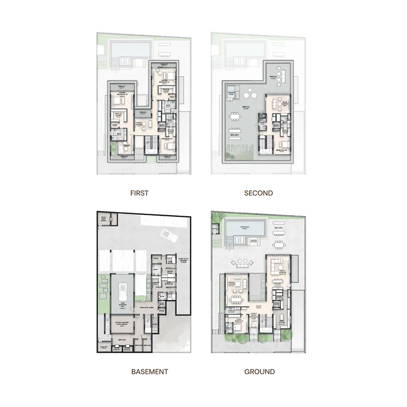 Nineteen Riviera Lagoon 5 bed floor plan, 18,195 sqft