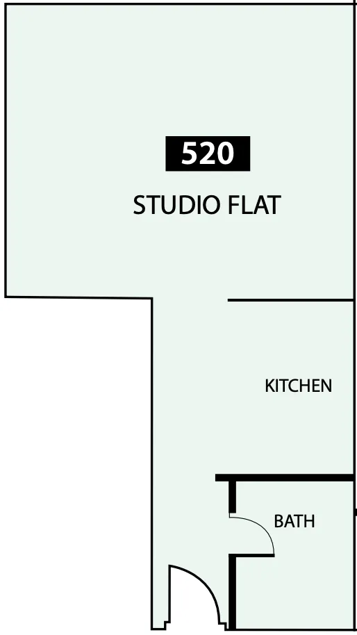Paradise View 1 Studio floor plan, 479 sqft