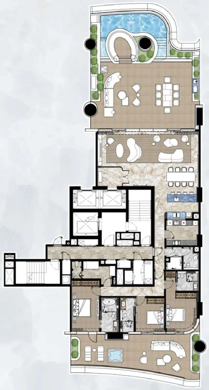 Casa Canal 3 bed floor plan, 4,647 sqft